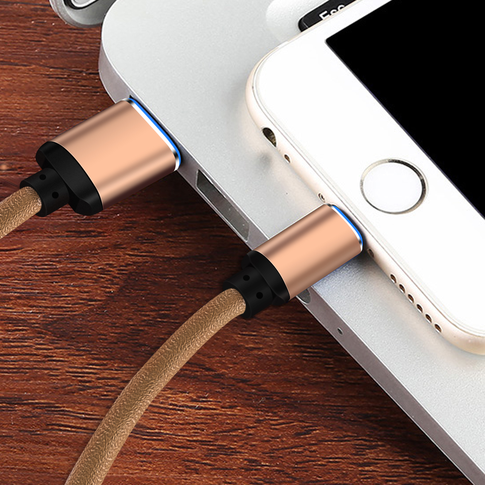 Fast Charge And Data Transfer PU Leather Charging Cable