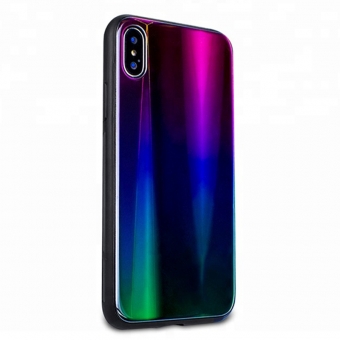Iphone X aurora tpu زجاجيّ خلية هاتف حالة تغطية