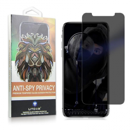 IPhone X مكافحة التجسس الخصوصية خفف زجاج الشاشة فيلم حامي 