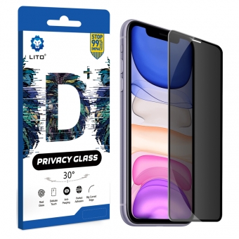 أفضل LITO Full Coverage Full Glue Anti-spy - واقي شاشة من الزجاج المقوى لـ Apple iPhone 11 / XR للبيع