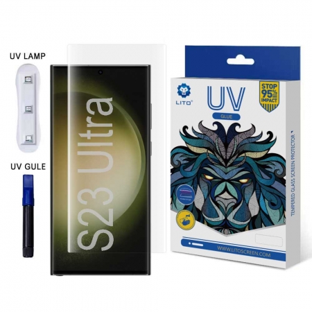 LITO E + UV Liquid Glue تغطية كاملة واقي شاشة من الزجاج المقوى لهاتف Samsung Galaxy S23 Ultra 