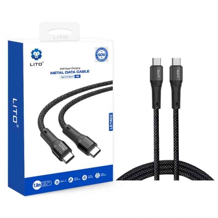 LITO LD14 كابل شحن USB Lightning Type-C لنقل البيانات بسلك مضفر 