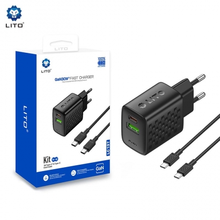 شاحن هاتف ومحول طاقة USB-C بقدرة 30 واط بتقنية GaN من LITO LC19 