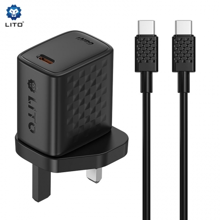 شاحن هاتف ومحول طاقة USB-C بقدرة 30 واط بتقنية GaN من LITO LC18 
