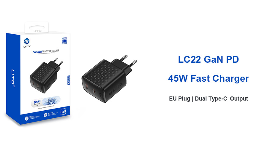 هل تبحث عن شاحن GaN صغير الحجم بقدرة 45 واط مزود بمنفذي USB-C للشحن السريع؟