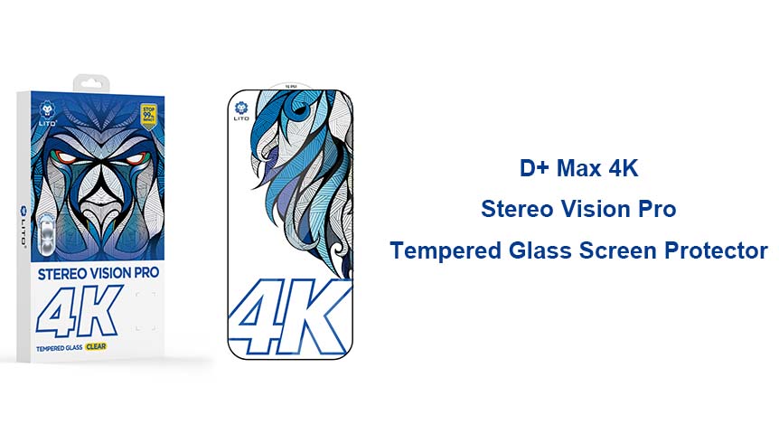 واقي شاشة زجاجي شفاف كامل من LITO D+ Max 4K Stereo Vision Pro